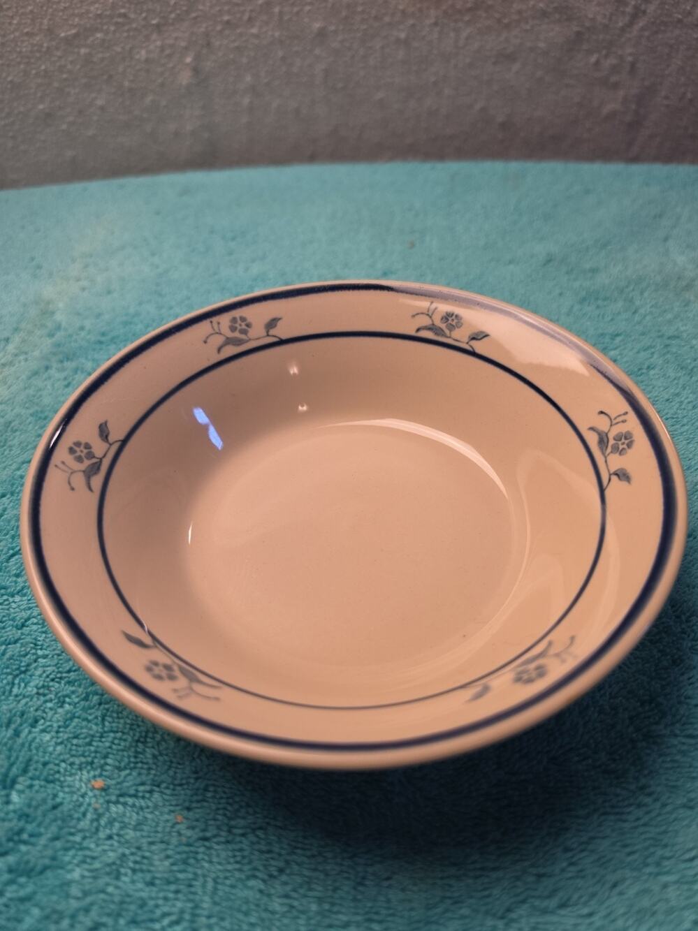Vtg Brick Oven Stoneware Scandia Blue 7” Coupe Cereal Bowl Tung Guan China